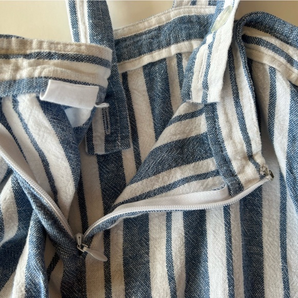 Gap Blue and White Striped Linen Blend Romper, size 8P - Picture 8 of 10